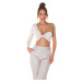 Sexy One-Arm Crop top white Einheitsgroesse