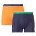 LIVERGY® Pánske boxerky, 2 kusy (navy modrá/oranžová)