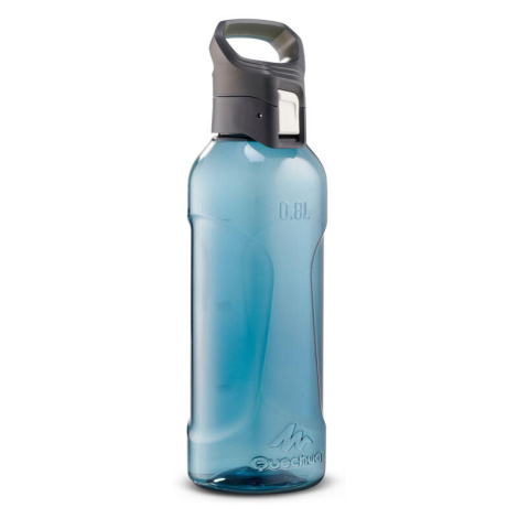 Turistická plastová fľaša MH500 Ecozen® s rýchlouzáverom 0,8 litra modrá QUECHUA