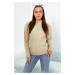 Sweater with decorative beige fabric