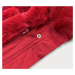 Červená dámska zimná bunda parka s podšívkou as kapucňou (7600)