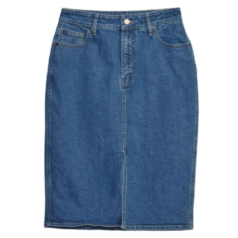 GAP V-DENIM MIDI Dámska sukňa, tmavo modrá, veľkosť