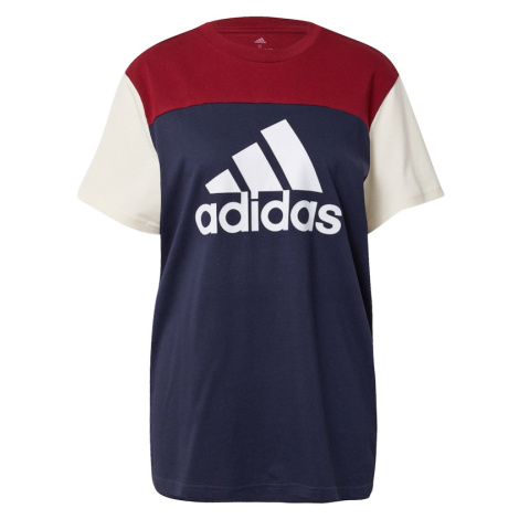 ADIDAS SPORTSWEAR Funkčné tričko 'Essentials Colorblock Logo'  béžová / tmavomodrá / burgundská 