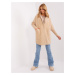 Light beige women's alpaca coat with wool