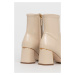 Kožené členkové topánky Tory Burch dámske, priehľadná farba, na podpätku
