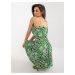 White and green flowing dress with print