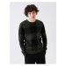 LC Waikiki Crew Neck Long Sleeve Plaid Men's Knitwear Sweater