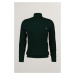 ROLÁK GANT COTTON CABLE TURTLE NECK TARTAN GREEN