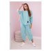 Cotton sweatshirt trouser set mint