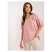 Dusty pink oversize neckline blouse
