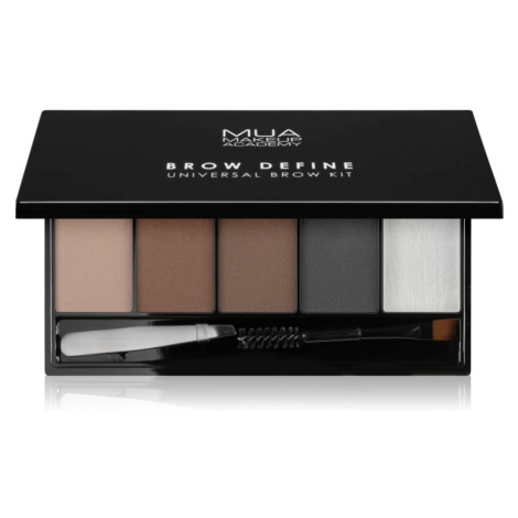 MUA Makeup Academy Brow Define paletka púdrových tieňov na obočie s aplikátorom