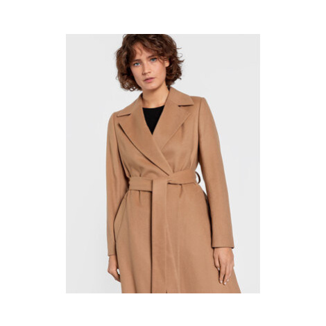 Calvin Klein Vlnený kabát Essential K20K204635 Béžová Regular Fit