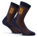 NEON Cyklistické ponožky klasické - NEON 3D - oranžová/modrá