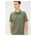 Koton Striped Polo T-Shirt with Short Sleeves and Buttons