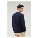 Sveter Woolrich Logo Crewneck Melton Blue