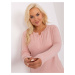 Light pink women's sweater plus size with buttons