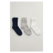 PONOŽKY GANT TONAL LOGO RIB SOCKS 3-PACK EVENING BLUE