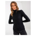 Black ribbed viscose turtleneck