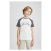 DEFACTO Boys' Crew Neck Printed Short Sleeve T-Shirt