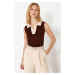 Trendyol Beige Polo Neck T-Shirt Look Knitwear Blouse