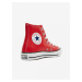 Červené členkové koženkové tenisky Converse Chuck Taylor All Star