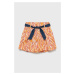 Detské bavlnené šortky United Colors of Benetton oranžová farba, vzorované,