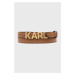 Kožený opasok Karl Lagerfeld dámsky, hnedá farba