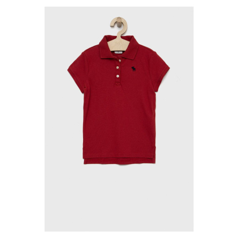Detské polo tričko Abercrombie & Fitch červená farba,