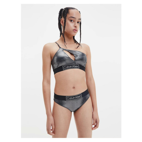 Čierny dámsky metalický vrchný diel plaviek Calvin Klein Underwear