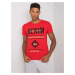 Men's red cotton T-shirt with print