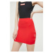 Sukňa LaBellaMafia červená farba, mini, puzdrová