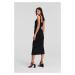 Šaty Karl Lagerfeld Gathered Stretch Dress Black