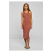 Women's sleeveless terracotta midi dress