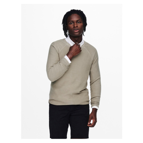 Béžový basic sveter ONLY & SONS Dextor