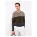 LC Waikiki Crew Neck Long Sleeve Color Block Men's Knitwear Sweater