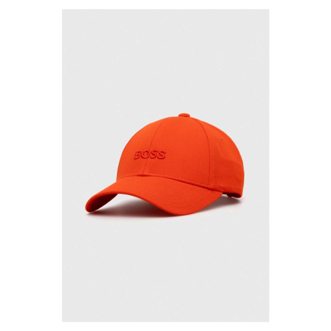 Bavlnená šiltovka BOSS oranžová farba,s nášivkou,50495441 Hugo Boss
