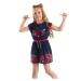 mshb&g Girls Navy Blue Dress with Sequined Cherry Cotton