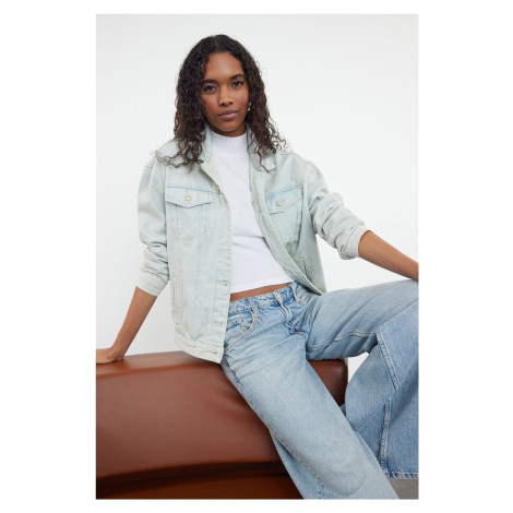 Trendyol Light Blue Oversize Denim Jacket