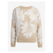 Bielo-béžový dámsky kvetovaný sveter ORSAY