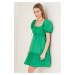 Bigdart 2351 Flare Poplin šaty - zelené