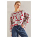Bianco Lucci Women's Teddy Bear Patterned Knitwear Oversize Sweater
