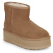 UGG  W CLASSIC MINI PLATFORM  Polokozačky Hnedá