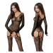 Passion BS055 black - Bodystocking Farba: Čierna