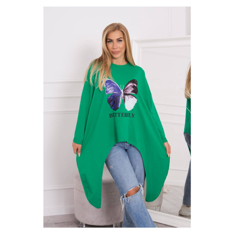 Oversize print blouse light green