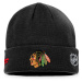 Chicago Blackhawks zimná čiapka Authentic Pro Game & Train Cuffed Knit Black