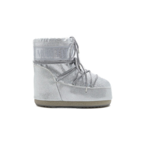 Dámske nízke zimné topánky MOON BOOT MB ICON LOW GLITTER-H001 SILVER