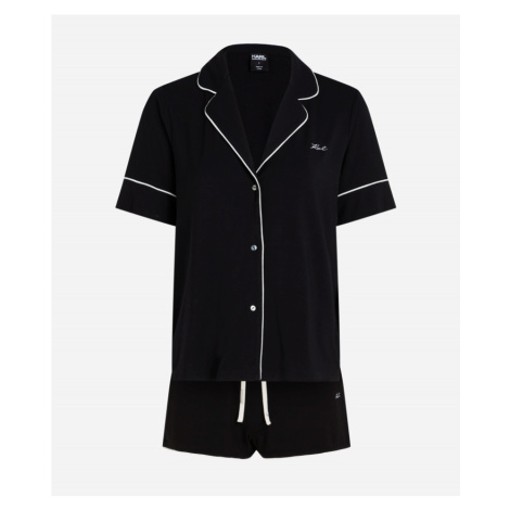 Pyžamo Karl Lagerfeld Logo Jersey Pj Set Čierna