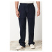 Trendyol Navy Blue Standard Fit Elastic Waist Tied Baggy Trousers