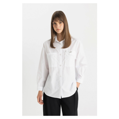 DEFACTO Relax Fit Poplin Long Sleeve Shirt Tunic