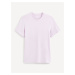 Svetlo fialové pánske basic tričko Celio Tebase